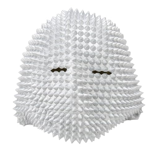Kuuleyn Halloween besetzt Full Face Cover Steampunk Horror Elastic Masquerade Gesichtsabdeckung, Nagel Niet Kopfbedeckung Horror lustige Requisiten, für Cosplay -Kostümparty Silber von Kuuleyn