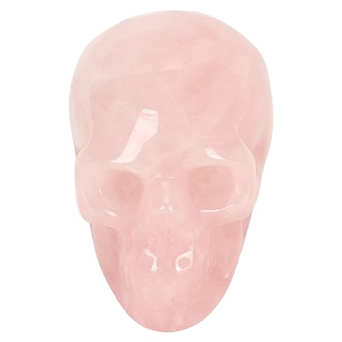 Kuuleyn Kristallschädel-Heilsteine, 5,1 cm, Kristall-Schädelkopf, handgeschnitzt, poliert, Schnitzerei, Totenkopf-Statue, Ornamente für Meditation und Entspannung (Rosenkristall) von Kuuleyn