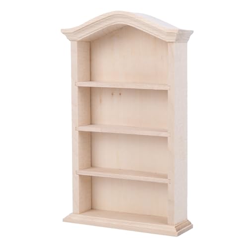Mini Dollhouse Bücherregal Dollhouse Bücherregal Kuuleyn 1:12 Puppenhaus Holz Bücherregalmodell für Puppen DIY Dollhouse Möbelzubehör von Kuuleyn