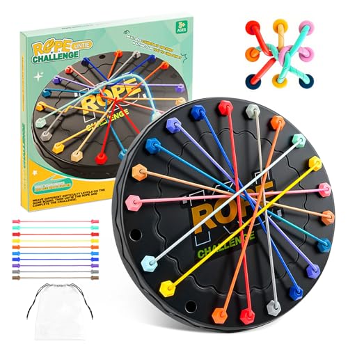 Kuvarix Brainy Knots Spiel, Logik Strategiespiel, Rope Challenge Puzzle Knobelspiel Twisted Seil Puzzlespiel, Familienspiele 2 bis 4 Spieler für Kinder ab 6 Jahren und Erwachsene von Kuvarix