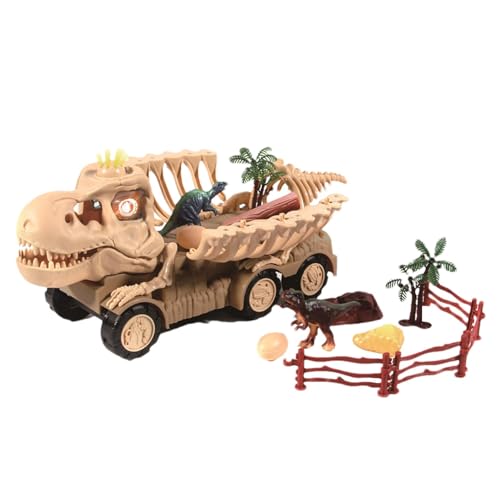 Dinosaurier-Transportwagen, Dinosaurier-Spielzeug für Kinder - Großes Cartoon-LKW-Spielzeug für Kinder | Buntes LKW-Set mit Sound und Licht, niedlicher Spielzeug-LKW zur Verbesserung der Feinmotorik von Kuxiptin