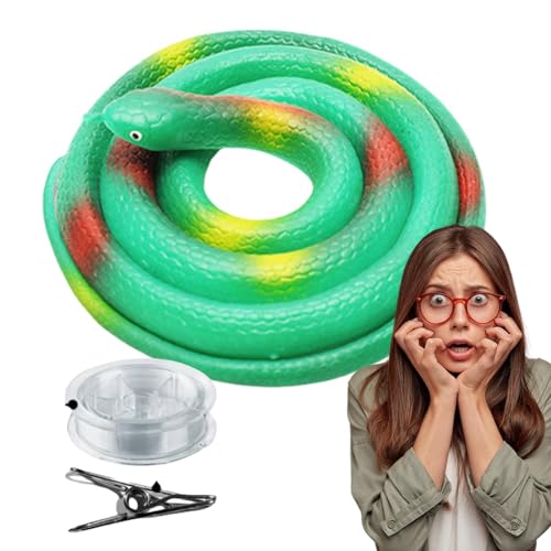 Kuxiptin Golf Snake Prank,Prank Snake - Spielzeugschlange für Golf - Realistisches Schlangenstreich-Schlangenspielzeug mit Schnur und Clip, Simulationsschlangen-Requisiten, Schlangenspielzeug, von Kuxiptin