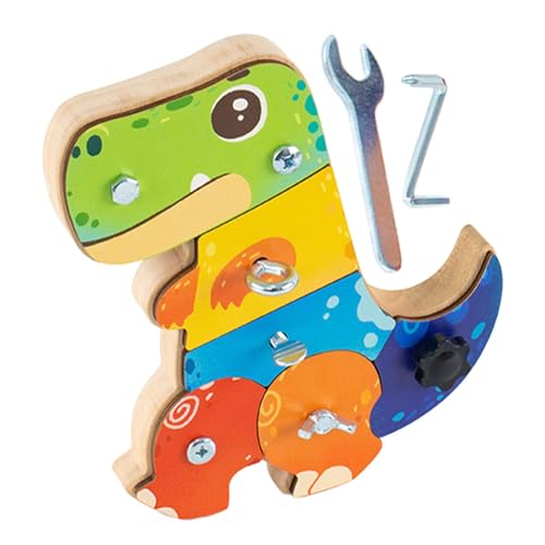 Kuxiptin Sensorisches Board für Kinder, Montessori Sensorisches Board | Dinosaurier-Sensorbrett aus Holz - Niedliches Cartoon-Sensorspielzeug, Mehrzweck-Sensorbrett für Jungen und Mädchen von Kuxiptin