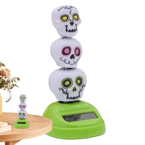 Kuxiptin Solar Fenster Deko | 3 Totenkopf-Figuren Für Armaturenbrett | Tischdekoration, Autoinnenraum-Accessoires, Innendekoration Für Halloween-Partys, Feste & Tisch-Deko von Kuxiptin