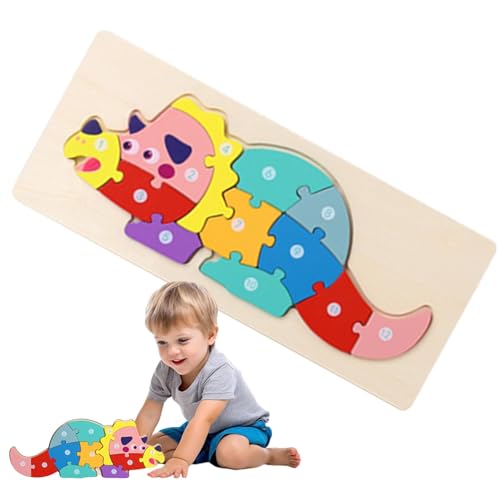 Kuxiptin Tangram-Puzzles für Kinder, Tierpuzzle aus Holz | Dinosaurierblöcke,Entzückendes, lustiges, farbenfrohes - und Stapelspielzeug für den Vorschul- und -Intelligenzunterricht für von Kuxiptin