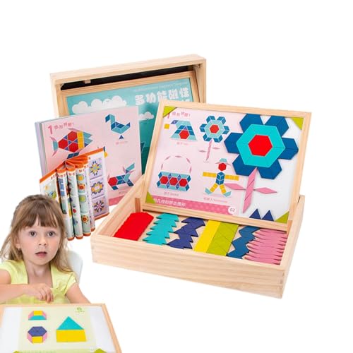 Magnetisches Design-Puzzle-Set, magnetisches Puzzle-Brettspiel | Puzzlespaß Tangram Montessori Lernspielzeug,Magnetisches Montessori-Lernspielzeug, pädagogische Roadtrip-Spiele, Kunsthandwerk für Kind von Kuxiptin