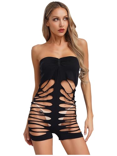 Kvysinly Damen Hollow Out Catsuit Hohle Bodysuit Ärmellos Jumpsuit Frau Hohle Babydolls Rave Party Nachtclub Clubwear Schwarz 4XL Kvysinly Damen Hollow Out Catsuit Hohle Bodysuit Ärmellos Jumpsuit Frau Hohle Babydolls Rave Party Nachtclub Clubwear Schwarz 4XL von Kvysinly