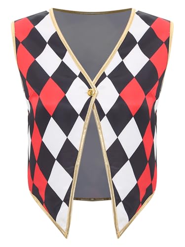Kvysinly Damen Zirkusdirektor Kostüm Halloween Karneval Tanzweste Disco Show Ärmellos Tank Top Rot Schwarz XL Kvysinly Damen Zirkusdirektor Kostüm Halloween Karneval Tanzweste Disco Show Ärmellos Tank Top Rot Schwarz XL von Kvysinly