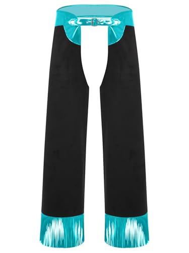 Kvysinly Herren Cowboy Hose Chaps Offener Schritt Offener Schritt Hose Mit Fransen für Halloween Karneval Cosplay S-3XL Hellblau 3XL Kvysinly Herren Cowboy Hose Chaps Offener Schritt Offener Schritt Hose Mit Fransen für Halloween Karneval Cosplay S-3XL Hellblau 3XL von Kvysinly