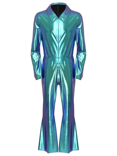 Kvysinly Herren Disco Party Kostüm Metallisch Glänzend Jumpsuit Einteiliger Ganzkörperanzug 70er Jahre Festival Outfit Blau 3XL Kvysinly Herren Disco Party Kostüm Metallisch Glänzend Jumpsuit Einteiliger Ganzkörperanzug 70er Jahre Festival Outfit Blau 3XL von Kvysinly