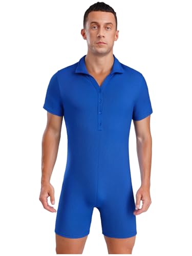Kvysinly Herren Soft Bodysuit Atmungsaktiv Jumpsuit Slim Fit Einteiliger Overall Männer Gymnastik Training Outfit Königsblau 2XL Kvysinly Herren Soft Bodysuit Atmungsaktiv Jumpsuit Slim Fit Einteiliger Overall Männer Gymnastik Training Outfit Königsblau 2XL von Kvysinly