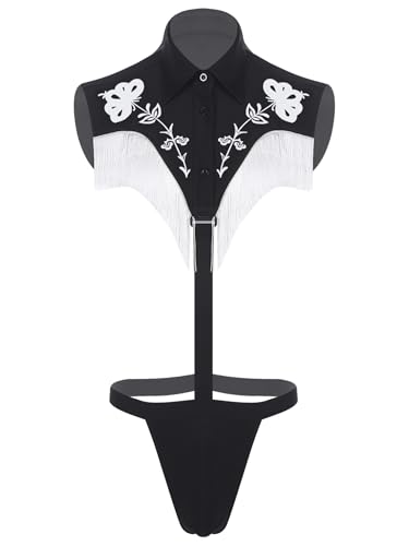Kvysinly Herren Western Cowboy Bodysuit Ärmellos Rückenfrei Jumpsuit Ausgehöhlt Body mit Knopfverschluss Vorne Rave Party Outfit Schwarz L Kvysinly Herren Western Cowboy Bodysuit Ärmellos Rückenfrei Jumpsuit Ausgehöhlt Body mit Knopfverschluss Vorne Rave Party Outfit Schwarz L von Kvysinly