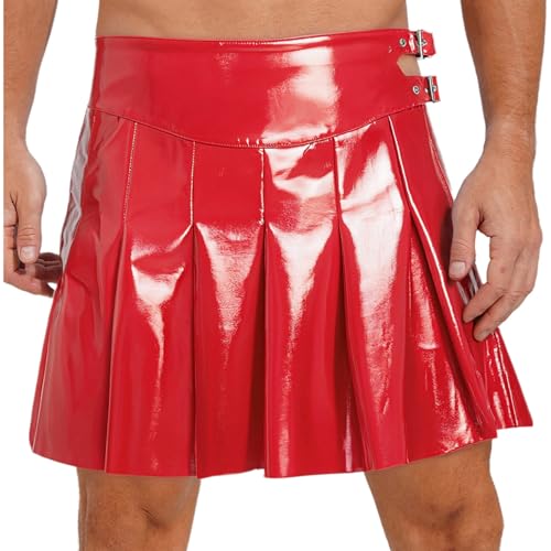 Kvysinly Männliches Gladiatorenleder-Kilt Kostüm für Halloween Karneval Römische Gladiatorenkostüm Themeparty Clubwear Rot XXL Kvysinly Männliches Gladiatorenleder-Kilt Kostüm für Halloween Karneval Römische Gladiatorenkostüm Themeparty Clubwear Rot XXL von Kvysinly