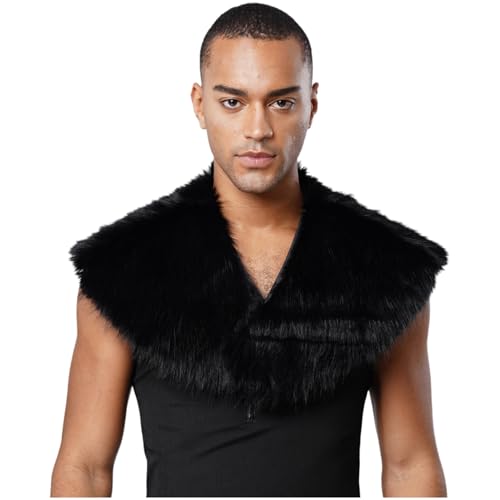 Kvysinly Mittelalterliche Wikinger Verkleidung Umhang Für Herren Falscher Pelz Umhang Kostüm Halloween Karneval Schwarz Einheitsgröße Kvysinly Mittelalterliche Wikinger Verkleidung Umhang Für Herren Falscher Pelz Umhang Kostüm Halloween Karneval Schwarz Einheitsgröße von Kvysinly