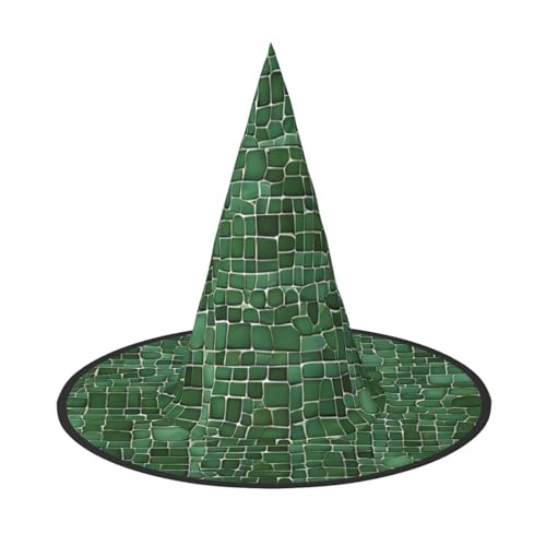 Kwjsdfea Alligatorhaut-Druck, vielseitiger Halloween-Hut, Hexenhut für Damen, Herren, Erwachsene, lustige und stilvolle Halloween-Party-Dekoration, 1 Stück von Kwjsdfea