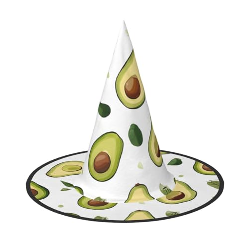 Kwjsdfea Avocado-Druck, vielseitiger Halloween-Hut, Hexenhut für Damen, Herren, Erwachsene, lustige und stilvolle Halloween-Party-Dekoration, 1 Stück von Kwjsdfea