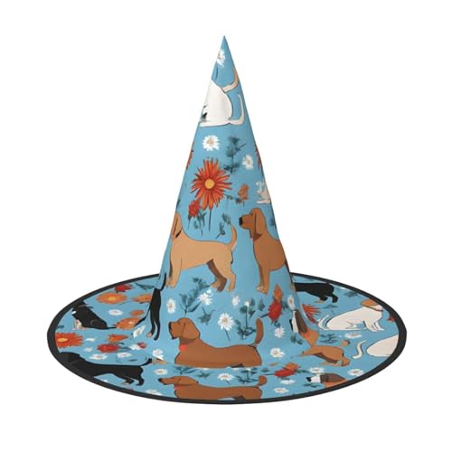 Kwjsdfea Border Collie Blumen-Druck, vielseitiger Halloween-Hut, Hexenhut für Damen, Herren, Erwachsene, lustige und stilvolle Halloween-Party-Dekoration, 1 Stück Kwjsdfea Border Collie Blumen-Druck, vielseitiger Halloween-Hut, Hexenhut für Damen, Herren, Erwachsene, lustige und stilvolle Halloween-Party-Dekoration, 1 Stück von Kwjsdfea
