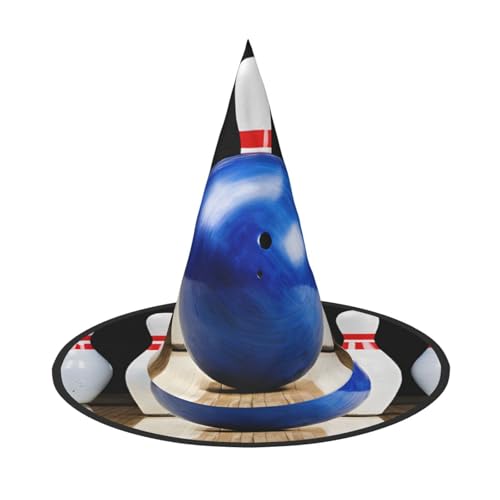 Kwjsdfea Bowling – Vielseitiger Halloween-Hut, Hexenhut für Damen, Herren, Erwachsene, lustige und stilvolle Halloween-Party-Dekoration, 1 Stück von Kwjsdfea