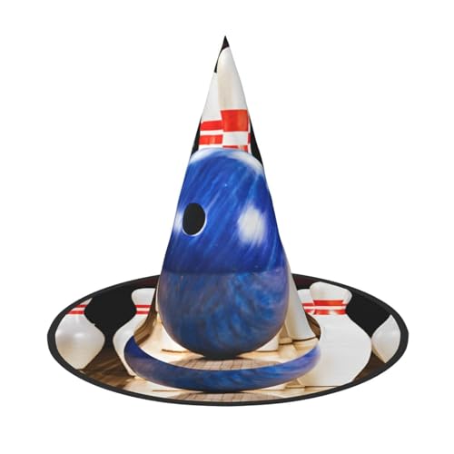Kwjsdfea Bowling – Vielseitiger Halloween-Hut, Hexenhut für Damen, Herren, Erwachsene, lustige und stilvolle Halloween-Party-Dekoration, 1 Stück von Kwjsdfea