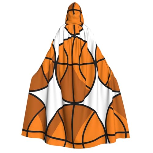Kwjsdfea Dicker Kapuzenumhang für Erwachsene, Unisex, Satin, Cosplay, Halloween, Weihnachten, Party, Kostüm, Basketball-Druck von Kwjsdfea