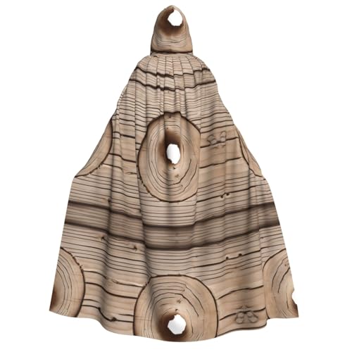 Kwjsdfea Dicker Kapuzenumhang für Erwachsene, Unisex, Satin, Cosplay, Halloween, Weihnachten, Party, Kostüm, Holzmaserung von Kwjsdfea