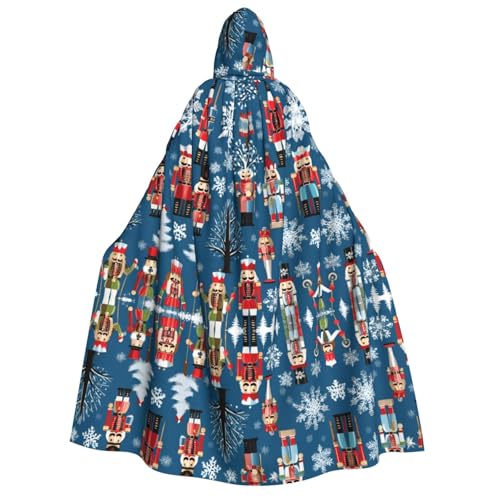 Kwjsdfea Dicker Kapuzenumhang für Erwachsene, Unisex, Satin, Cosplay, Halloween, Weihnachten, Party, Kostüm, Nussknacker, Ballett, Weihnachten, Tanzdruck von Kwjsdfea