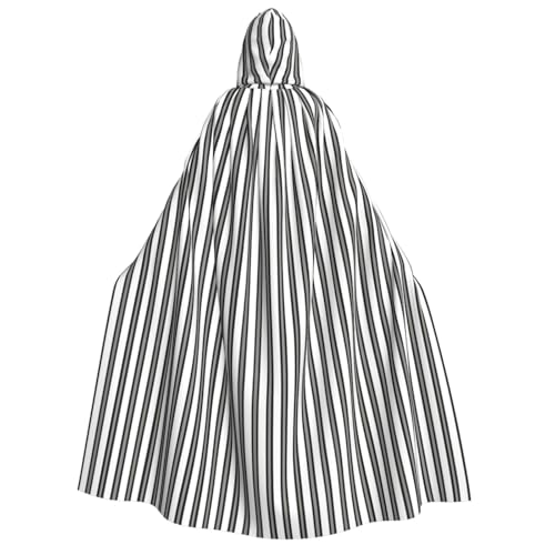 Kwjsdfea Dicker Kapuzenumhang für Erwachsene, Unisex, Satin, Cosplay, Halloween, Weihnachten, Party, Kostüm, schwarz-weiß, gestreift Kwjsdfea Dicker Kapuzenumhang für Erwachsene, Unisex, Satin, Cosplay, Halloween, Weihnachten, Party, Kostüm, schwarz-weiß, gestreift von Kwjsdfea
