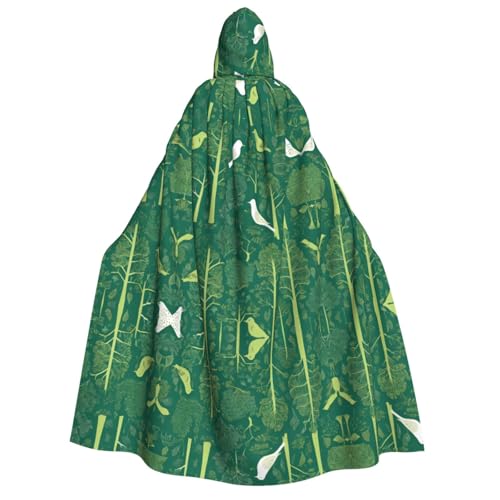 Kwjsdfea Dicker Kapuzenumhang für Erwachsene, Unisex, Satin, Cosplay, Halloween, Weihnachten, Party, Kostüm, skandinavischer Tierdruck von Kwjsdfea