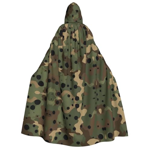 Kwjsdfea Dicker Kapuzenumhang für Erwachsene, Unisex, Satin, Cosplay, Halloween, Weihnachten, Party, Kostüme, Camouflage-Muster von Kwjsdfea