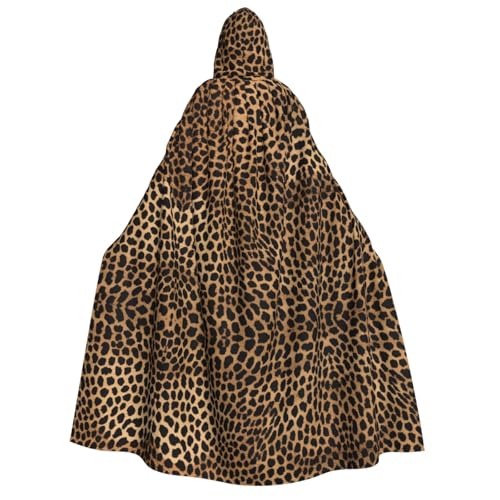 Kwjsdfea Dicker Kapuzenumhang für Erwachsene, Unisex, Satin, Cosplay, Halloween, Weihnachten, Party, Kostüme, Leopardenmuster von Kwjsdfea