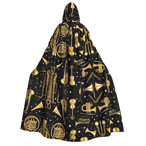 Kwjsdfea Dicker Kapuzenumhang für Erwachsene, Unisex, Satin, Cosplay, Halloween, Weihnachten, Party, Kostüme, Musikinstrumente von Kwjsdfea