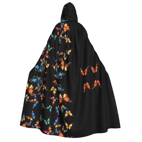 Kwjsdfea Dicker Kapuzenumhang für Erwachsene, Unisex, Satin, Cosplay, Halloween, Weihnachten, Party, Kostüme, hübscher Schmetterlingsdruck Kwjsdfea Dicker Kapuzenumhang für Erwachsene, Unisex, Satin, Cosplay, Halloween, Weihnachten, Party, Kostüme, hübscher Schmetterlingsdruck von Kwjsdfea