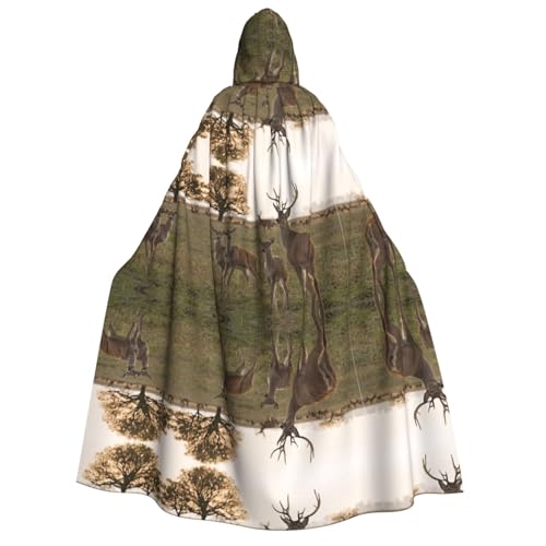 Kwjsdfea Dicker Kapuzenumhang für Erwachsene, Unisex, Satin, Cosplay, Halloween, Weihnachten, Party, Kostüme, niedlicher Hirschaufdruck Kwjsdfea Dicker Kapuzenumhang für Erwachsene, Unisex, Satin, Cosplay, Halloween, Weihnachten, Party, Kostüme, niedlicher Hirschaufdruck von Kwjsdfea