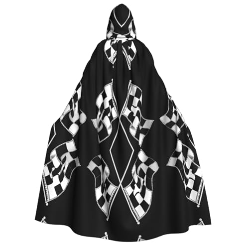 Kwjsdfea Dicker Kapuzenumhang für Erwachsene, Unisex, Satin, Cosplay, Halloween, Weihnachten, Party, Kostüme, schwarz-weiße Formel, karierte Flaggen, Muster Kwjsdfea Dicker Kapuzenumhang für Erwachsene, Unisex, Satin, Cosplay, Halloween, Weihnachten, Party, Kostüme, schwarz-weiße Formel, karierte Flaggen, Muster von Kwjsdfea