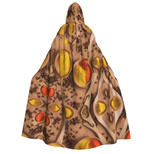 Kwjsdfea Dicker Kapuzenumhang für Erwachsene, Unisex, Satin, Cosplay, Halloween, Weihnachten, Party, Kostüme, verschiedene Jahreszeiten, gedruckte Muster von Kwjsdfea