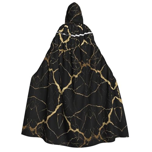 Kwjsdfea Dicker Kapuzenumhang für Erwachsene, Unisex, Satin, Cosplay, Halloween, Weihnachten, Party, Verkleidung, Kostüme, Schwarz-Gold-Marmor-Druck Kwjsdfea Dicker Kapuzenumhang für Erwachsene, Unisex, Satin, Cosplay, Halloween, Weihnachten, Party, Verkleidung, Kostüme, Schwarz-Gold-Marmor-Druck von Kwjsdfea