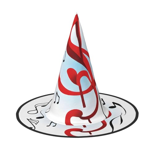 Kwjsdfea Farbiger Musik-Druck, vielseitiger Halloween-Hut, Hexenhut für Damen, Herren, Erwachsene, lustige und stilvolle Halloween-Party-Dekoration, 1 Stück Kwjsdfea Farbiger Musik-Druck, vielseitiger Halloween-Hut, Hexenhut für Damen, Herren, Erwachsene, lustige und stilvolle Halloween-Party-Dekoration, 1 Stück von Kwjsdfea