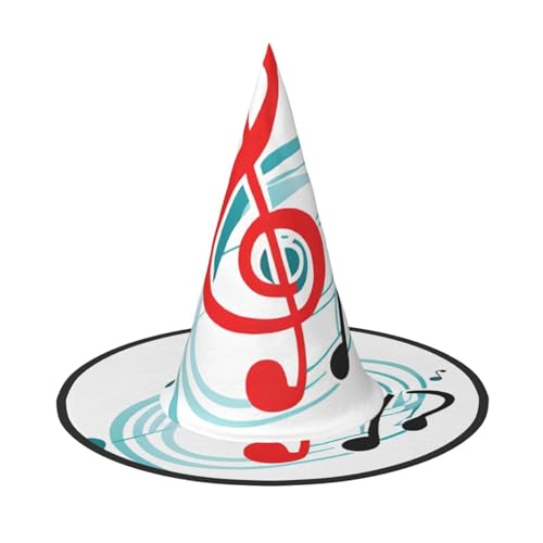 Kwjsdfea Farbiger Musik-Druck, vielseitiger Halloween-Hut, Hexenhut für Damen, Herren, Erwachsene, lustige und stilvolle Halloween-Party-Dekoration, 1 Stück Kwjsdfea Farbiger Musik-Druck, vielseitiger Halloween-Hut, Hexenhut für Damen, Herren, Erwachsene, lustige und stilvolle Halloween-Party-Dekoration, 1 Stück von Kwjsdfea