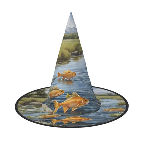 Kwjsdfea Fischersee, vielseitiger Halloween-Hut, Hexenhut für Damen, Herren, Erwachsene, lustige und stilvolle Halloween-Party-Dekoration, 1 Stück Kwjsdfea Fischersee, vielseitiger Halloween-Hut, Hexenhut für Damen, Herren, Erwachsene, lustige und stilvolle Halloween-Party-Dekoration, 1 Stück von Kwjsdfea