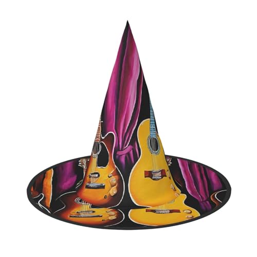 Kwjsdfea Gitarren-Kollektion, vielseitiger Halloween-Hut, Hexenhut für Damen, Herren, Erwachsene, lustiger und stilvoller Halloween-Party-Dekor, 1 Stück von Kwjsdfea