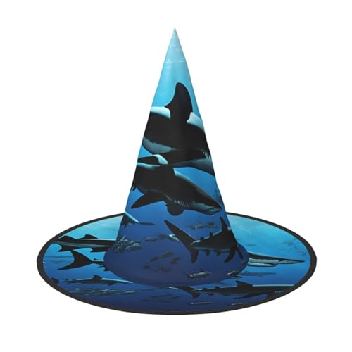 Kwjsdfea Hammerhead Sharks – Vielseitiger Halloween-Hut Hexenhut für Damen, Herren, Erwachsene, lustige und stilvolle Halloween-Party-Dekoration, 1 Stück Kwjsdfea Hammerhead Sharks – Vielseitiger Halloween-Hut Hexenhut für Damen, Herren, Erwachsene, lustige und stilvolle Halloween-Party-Dekoration, 1 Stück von Kwjsdfea