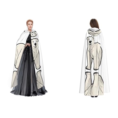 Kwjsdfea Kapuzenumhang für Erwachsene, Unisex, Satin, Cosplay, Halloween, Weihnachten, Party, Faschingskostüme – Eisbär bedruckt Kwjsdfea Kapuzenumhang für Erwachsene, Unisex, Satin, Cosplay, Halloween, Weihnachten, Party, Faschingskostüme – Eisbär bedruckt von Kwjsdfea