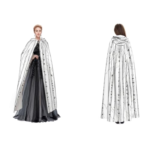 Kwjsdfea Kapuzenumhang für Erwachsene, Unisex, Satin, Cosplay, Halloween, Weihnachten, Party, Kostüm, Birkenbaum bedruckt Kwjsdfea Kapuzenumhang für Erwachsene, Unisex, Satin, Cosplay, Halloween, Weihnachten, Party, Kostüm, Birkenbaum bedruckt von Kwjsdfea