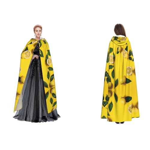 Kwjsdfea Kapuzenumhang für Erwachsene, Unisex, Satin, Cosplay, Halloween, Weihnachten, Party, Kostüm, Gelb mit Zitronenmuster Kwjsdfea Kapuzenumhang für Erwachsene, Unisex, Satin, Cosplay, Halloween, Weihnachten, Party, Kostüm, Gelb mit Zitronenmuster von Kwjsdfea