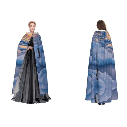 Kwjsdfea Kapuzenumhang für Erwachsene, Unisex, Satin, Cosplay, Halloween, Weihnachten, Party, Kostüm, Pinguine, Sonnenuntergang, bedruckt Kwjsdfea Kapuzenumhang für Erwachsene, Unisex, Satin, Cosplay, Halloween, Weihnachten, Party, Kostüm, Pinguine, Sonnenuntergang, bedruckt von Kwjsdfea