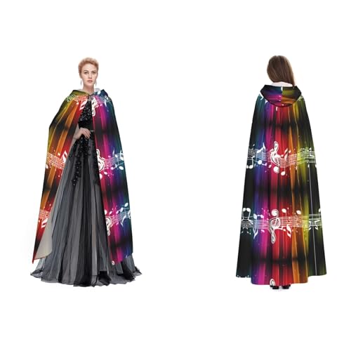 Kwjsdfea Kapuzenumhang für Erwachsene, Unisex, Satin, Cosplay, Halloween, Weihnachten, Party, Kostüm, bedruckt mit Musiknote Kwjsdfea Kapuzenumhang für Erwachsene, Unisex, Satin, Cosplay, Halloween, Weihnachten, Party, Kostüm, bedruckt mit Musiknote von Kwjsdfea