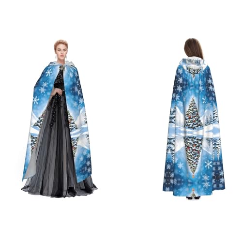 Kwjsdfea Kapuzenumhang für Erwachsene, Unisex, Satin, Cosplay, Halloween, Weihnachten, Party, Kostüm, bedruckt mit Weihnachtsbäumen Kwjsdfea Kapuzenumhang für Erwachsene, Unisex, Satin, Cosplay, Halloween, Weihnachten, Party, Kostüm, bedruckt mit Weihnachtsbäumen von Kwjsdfea