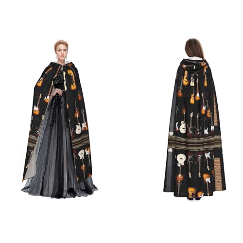 Kwjsdfea Kapuzenumhang für Erwachsene, Unisex, Satin, Cosplay, Halloween, Weihnachten, Party, Kostüme, Gitarren bedruckt Kwjsdfea Kapuzenumhang für Erwachsene, Unisex, Satin, Cosplay, Halloween, Weihnachten, Party, Kostüme, Gitarren bedruckt von Kwjsdfea