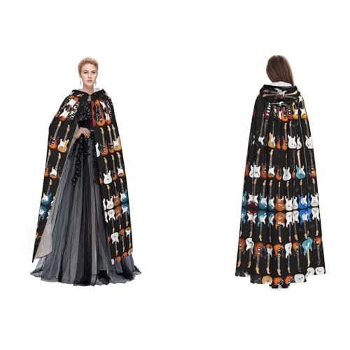 Kwjsdfea Kapuzenumhang für Erwachsene, Unisex, Satin, Cosplay, Halloween, Weihnachten, Party, Kostüme, Kunstgitarre, bedruckt Kwjsdfea Kapuzenumhang für Erwachsene, Unisex, Satin, Cosplay, Halloween, Weihnachten, Party, Kostüme, Kunstgitarre, bedruckt von Kwjsdfea