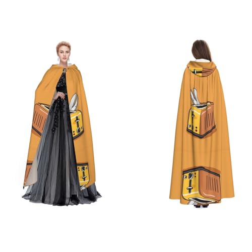 Kwjsdfea Kapuzenumhang für Erwachsene, Unisex, Satin, Cosplay, Halloween, Weihnachten, Party, Kostüme, niedlich, weinende Kettensäge, bedruckt von Kwjsdfea